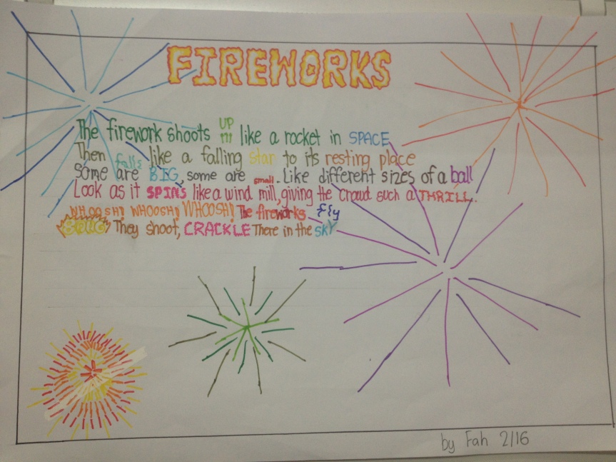 In my classroom: Onomatopoeia part 2 – Fireworks